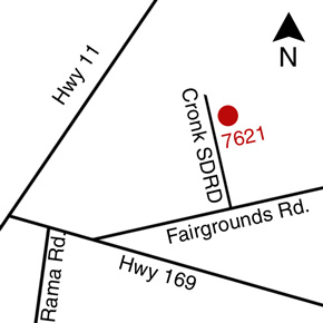Map to Jim Cronk Retreat Studios